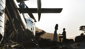 Couple Propsal Mountain Helicopter