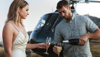 Champagne Couple Helicopter