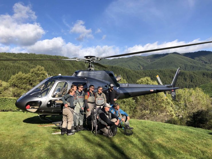 fishing group helicopter