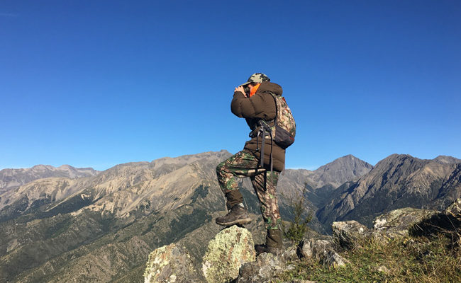 hunter with binoculars