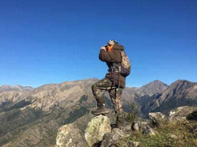 hunter with binoculars